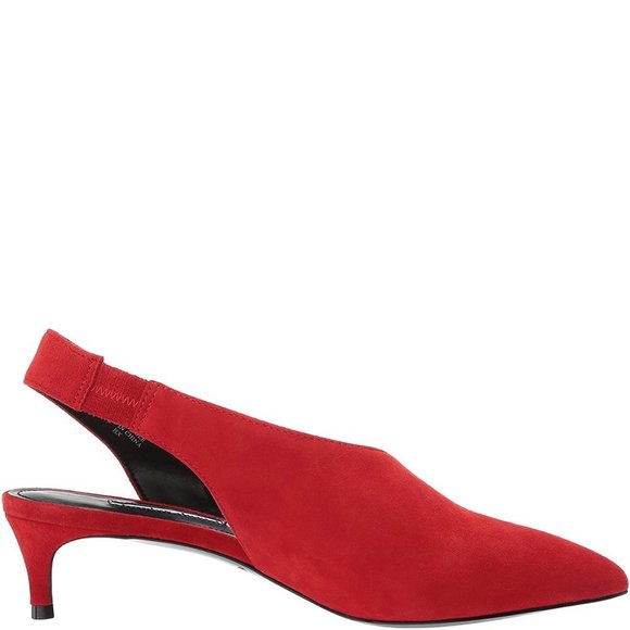 Charles David Collection Picasso Kidsuede Red Pump - Picture 6 of 7